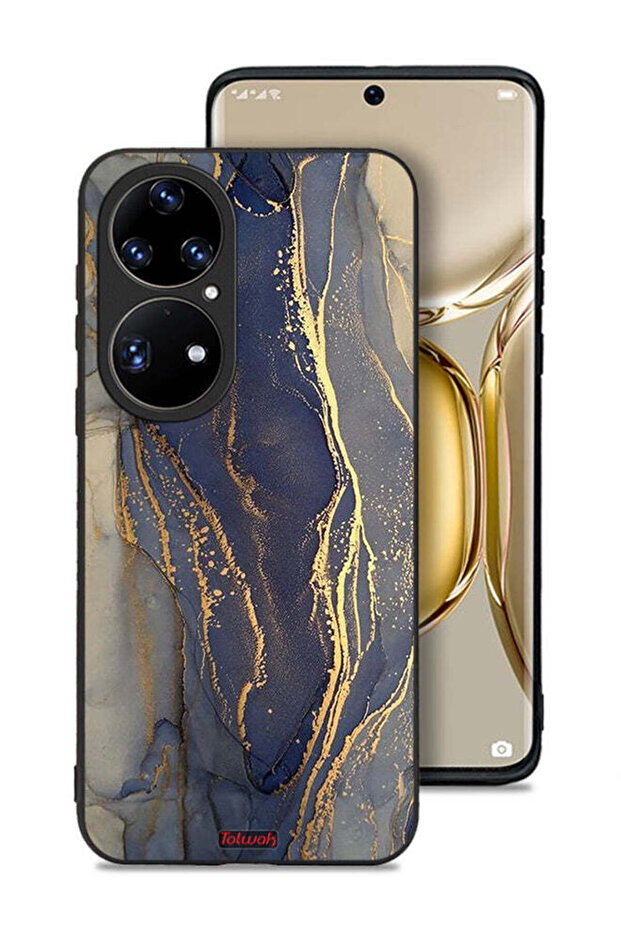 غطاء حماية لهاتف هواوي P50 Pro بنمط رخامي لامع