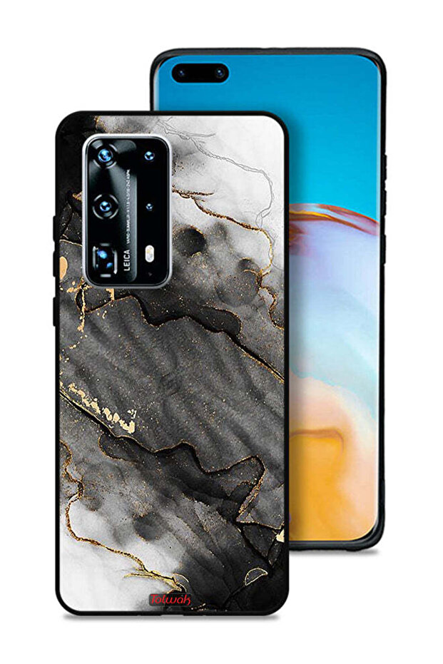 غطاء حماية لهاتف هواوي P40 Pro Plus 5G بلون رخامي لامع