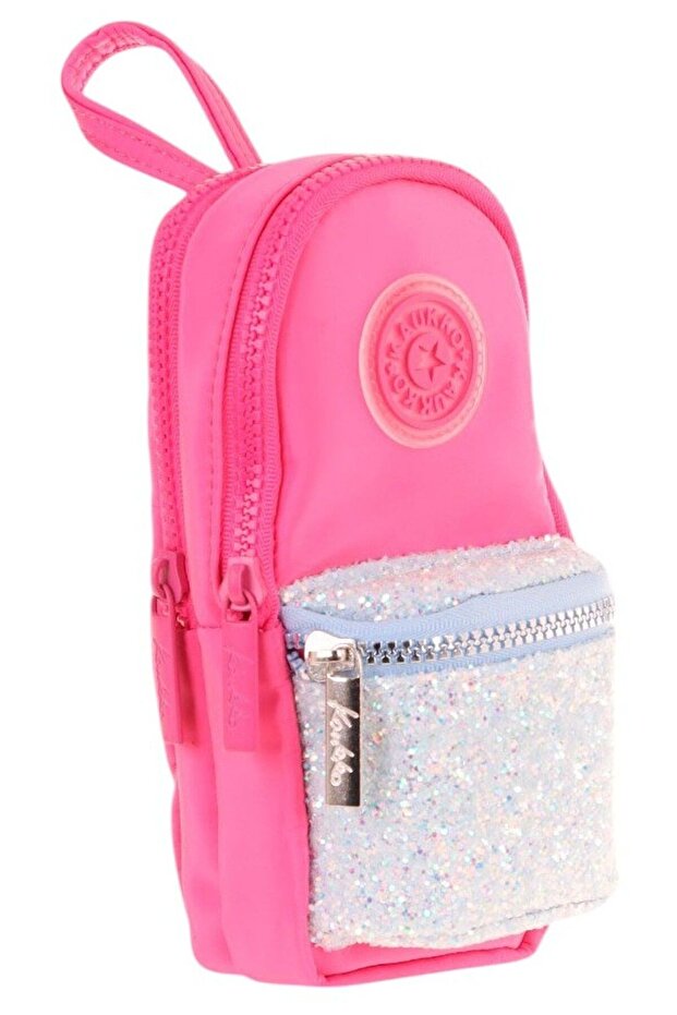 Bag Shaped Girl's Three Compartment Pen Holder - Pink - Stone - K2722