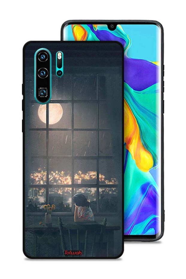 غطاء حماية لهاتف هواوي P30 Pro بتصميم منظر القمر