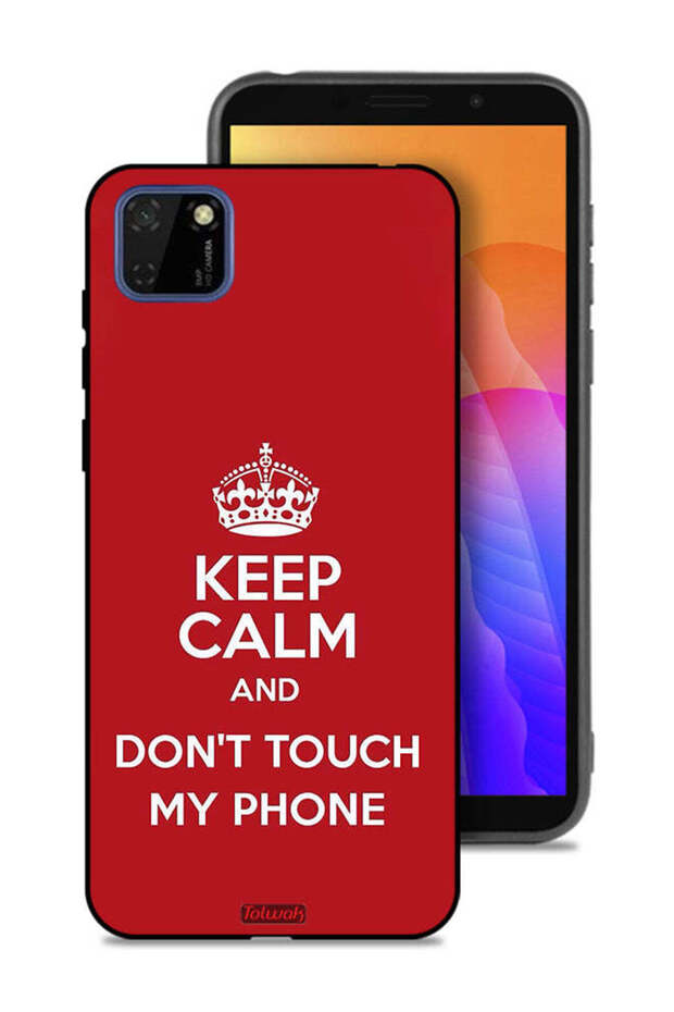 Huawei Y5p Protective Case Cover Keep Calm And Dont Touch My Phone