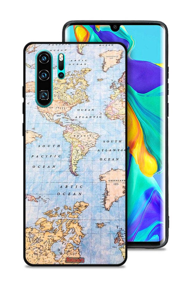 غطاء حماية هواوي P30 Pro بتصميم خريطة العالم