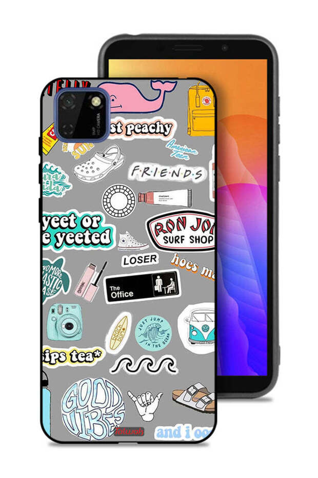 Huawei Y5p Protective Case Cover Good Vibes Stickers