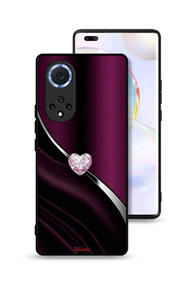 غطاء حماية لهاتف Honor 50 Pro بتصميم قلب ماسي