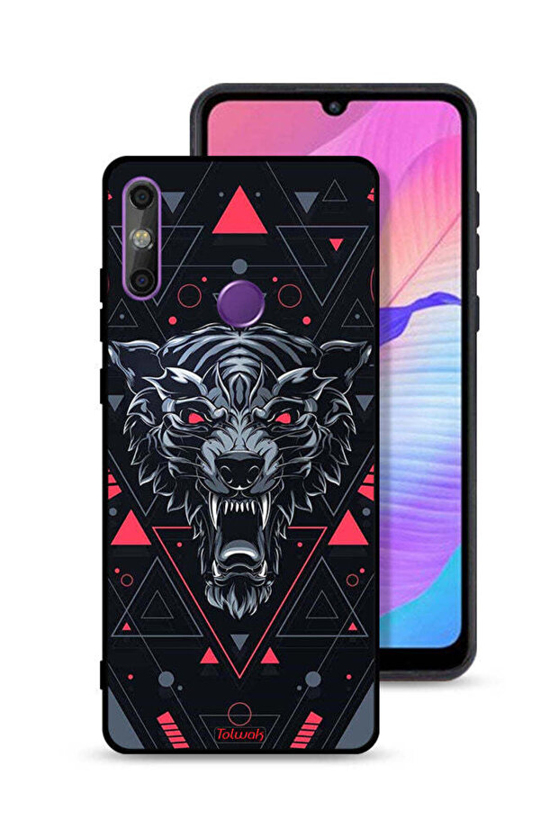 Huawei Enjoy 20e Protective Case Cover Scrolling Wolf
