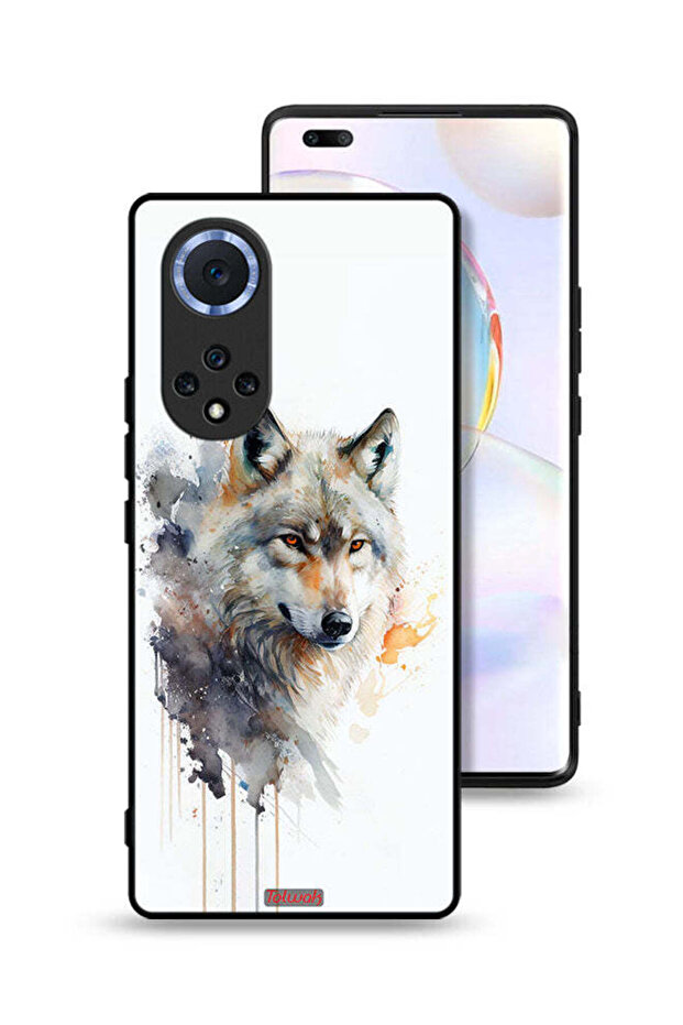غطاء حماية لهاتف Honor 50 Pro بتصميم فن الذئب التجريدي