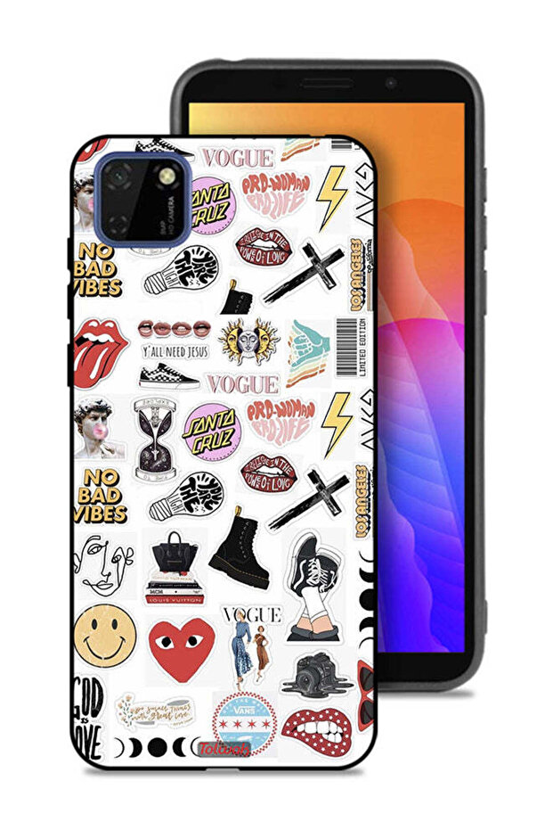 Huawei Y5p Protective Case Cover No Bad Vibes Stickers