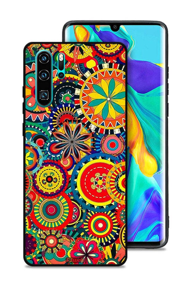 غطاء حماية لهاتف هواوي P30 Pro بنمط ماندالا ملون