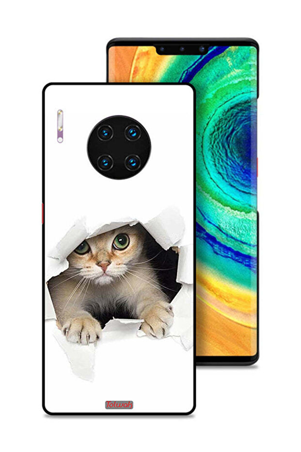 غطاء حماية لهاتف هواوي ميت 30 إي برو 5G بتصميم قطة