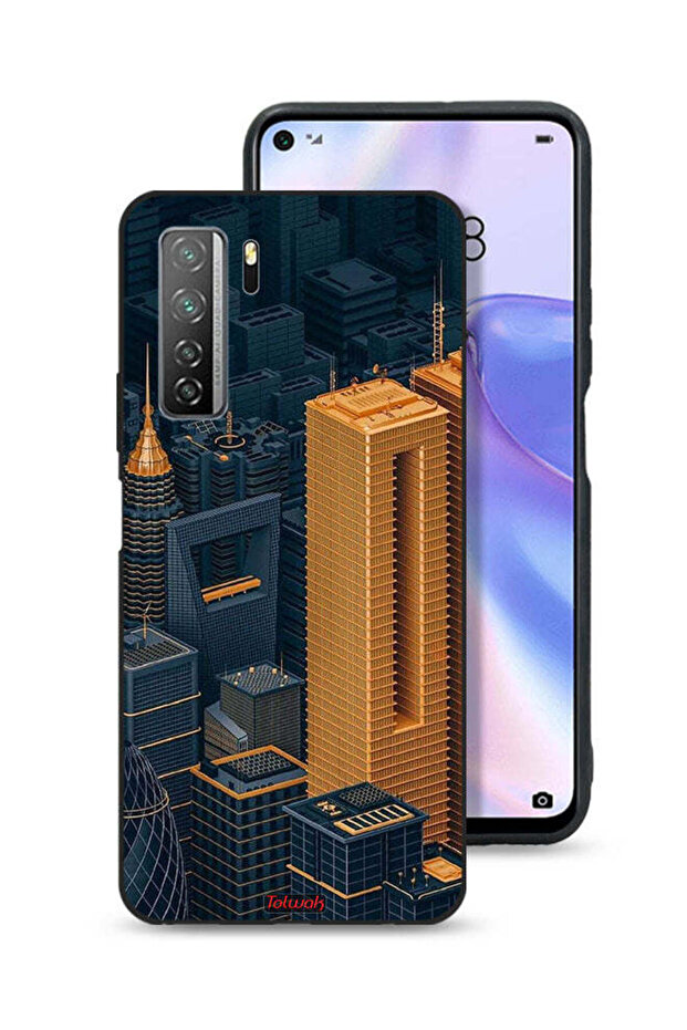 غطاء حماية لهاتف هواوي P40 لايت 5G، مباني فنية