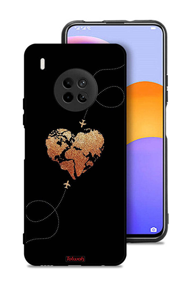 Huawei Y9a Protective Case Cover Airplanes Touching Heart