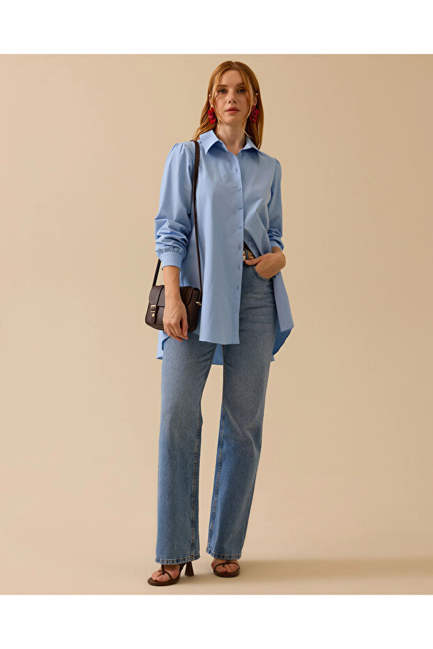 Gömlek Yaka Düğmeli Tunik - 1