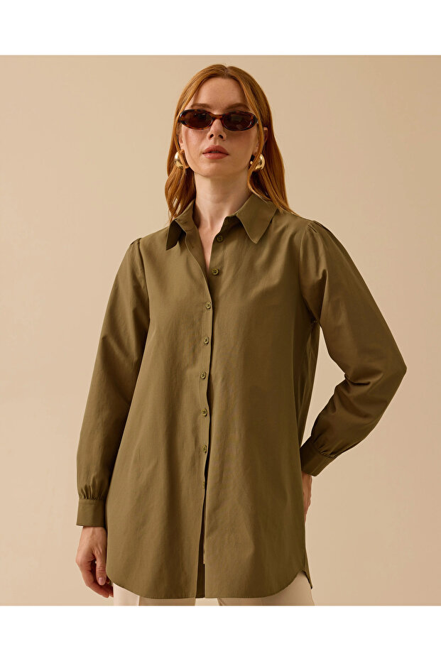 Gömlek Yaka Düğmeli Tunik - 3