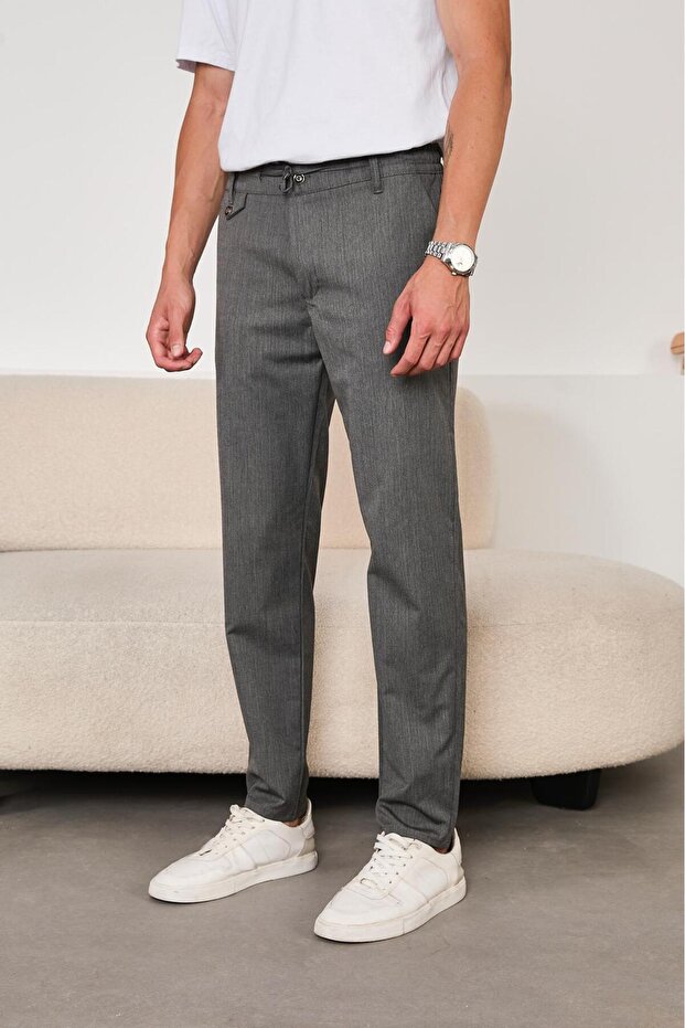 Men's New Season Jogger Pants Regular Fit Jogger Pants with Flap Button Detail