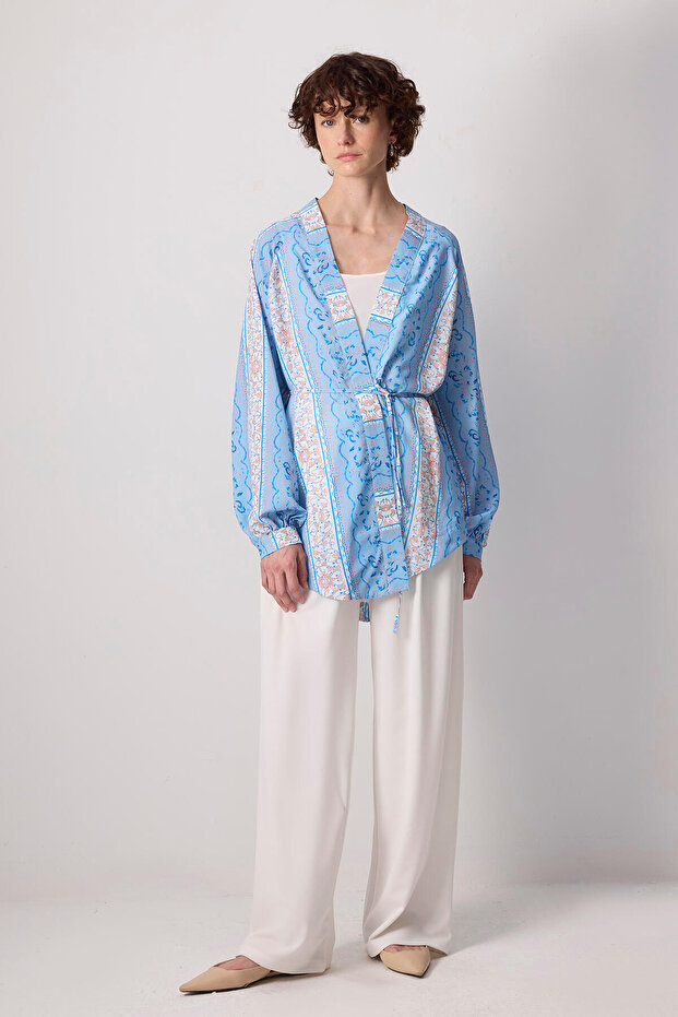 Patterned Oversize Kimono - 1
