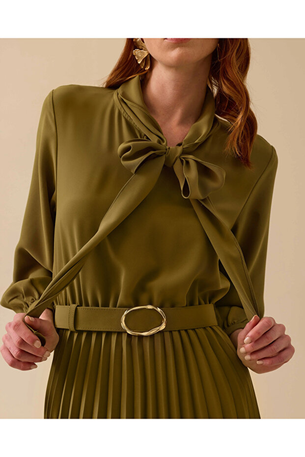 Seçil Şık Elbise-251310001 Haki - 6