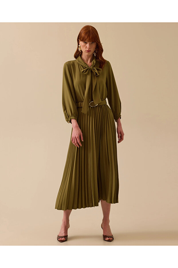 Seçil Şık Elbise-251310001 Haki - 1