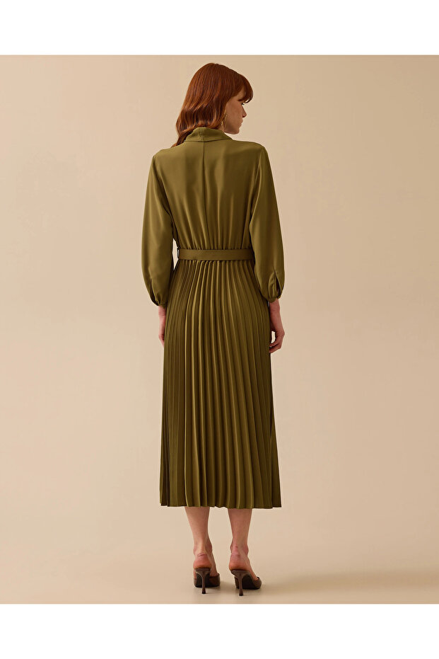 Seçil Şık Elbise-251310001 Haki - 5