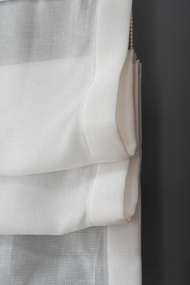 Modern Folded Tulle Curtain with Patterned Bottom Skirt (Compatible with Cornice / Mounting Materials Included) - 6