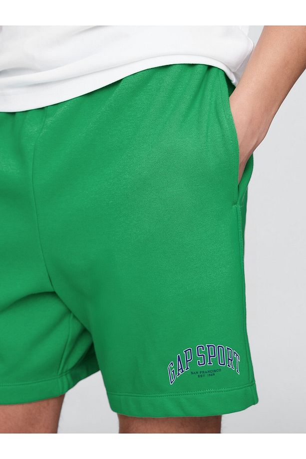 Erkek Yeşil Relaxed Gap Logo Grafik Şort - 3