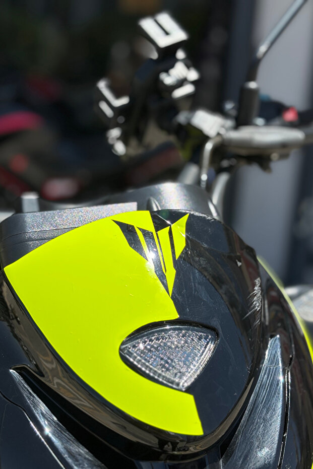 Neon Yellow Mt Logo Head Sticker for Mondial Drift-L