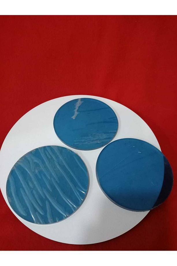 6 parçalık set (3 adet 10x0.5 cm tabak altlığı + 3 adet 5x0.5 cm bardak altlığı) - 7