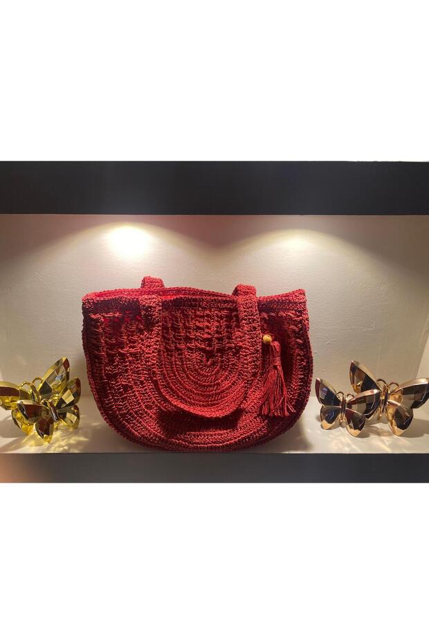 حقيبة منسوجة يدويًا من القش DMLS - 5