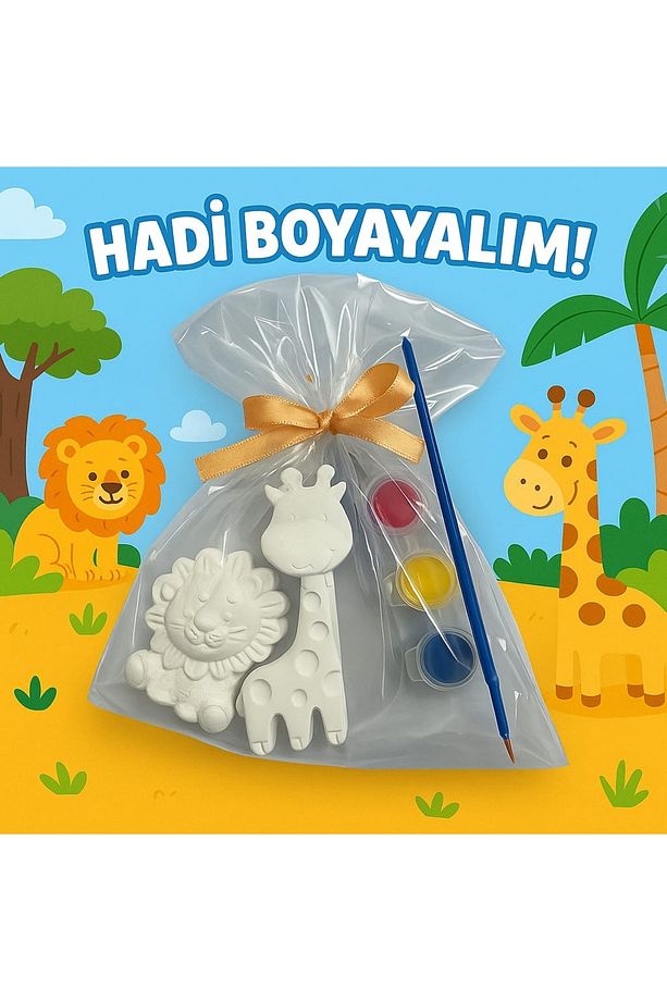 Taş boyama seti Aslan ve Zürafa - 1