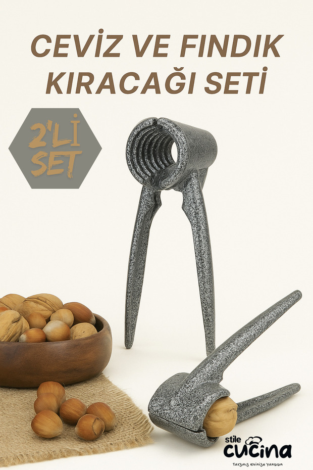 Walnut and Hazelnut Cracker Set – Stainless Steel, Ergonomic, Suitable for Professional Use - 1