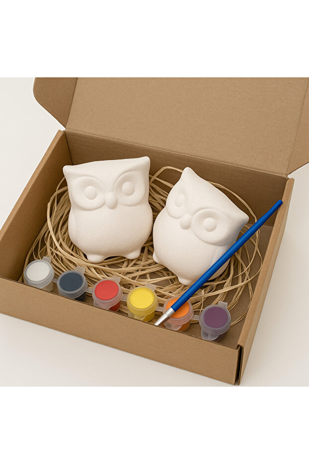 Seramik Baykuş Boyama Seti - 1