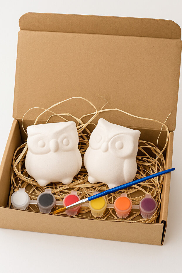 Seramik Baykuş Boyama Seti - 2