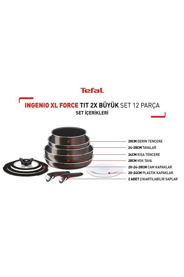 Ingenio Xl Force Titanyum 2x Büyük Set 12 Parça - 2