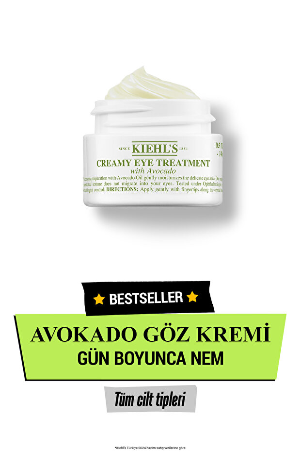 Kiehl's Creamy Eye Treatment Avokado ile Yoğun Nemlendiren Göz Kremi 14 ml