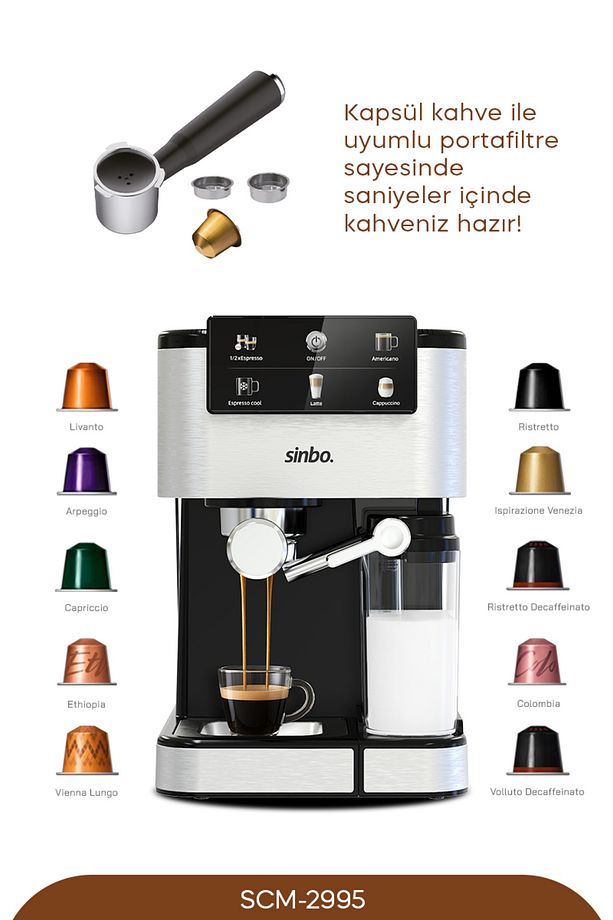 SCM 2995 -Kapsül Kahve Aparatlı Espresso Makinesi - 3