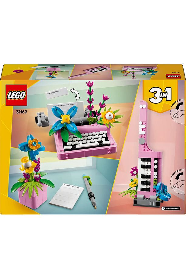® Creator 3’ü 1 Arada Çiçekli Daktilo 31169 - 8+ Yaratıcı Oyuncak Yapım Seti (363 Parça) - 5