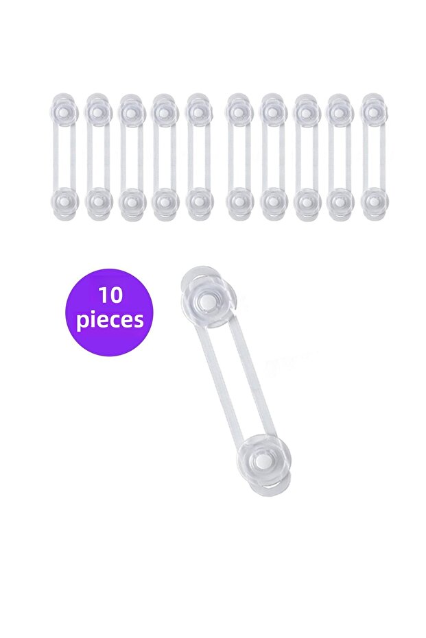 10 Pieces Long Multi-Purpose Cabinet Drawer White Goods Baby and Child Safety Lock