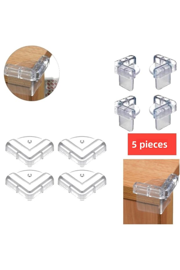Silicone Glass Shelf Corner Protector Child Safety Set of 5 Full Size Corner Protector Glass Shelf Protector