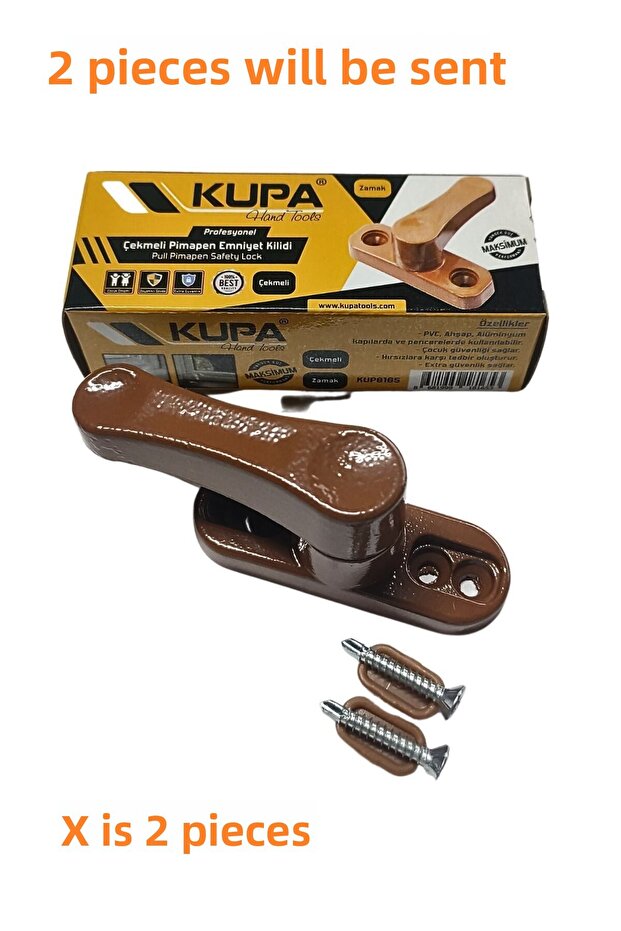قفل أمان Pimapen ذو سحب احترافي KUP8074 باللون الأبيض، يتم تصنيعه في الوقت المحدد، يتم شحنه قطعتين