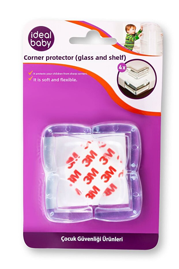 Ideal Baby Corner Protector Glass Shelf Transparent