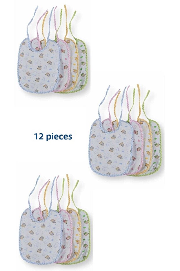 0-12 Months Baby Bib - Teddy Bear Patterned, Oilcloth, Waterproof, 20X24 cm
