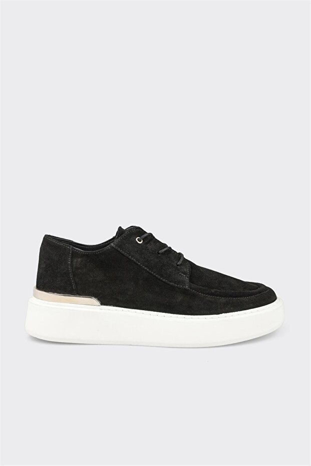 Black Leather Men's Casual Shoes