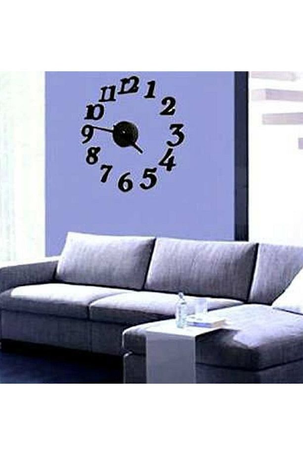 3d Duvar Saati Duvara Yapışan Sticker Saat Kendinden Yapışkanlı Dekoratif Salon Mutfak Duvar Saati - 5