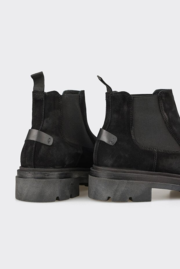 Siyah Deri Erkek Günlük Bot - 4