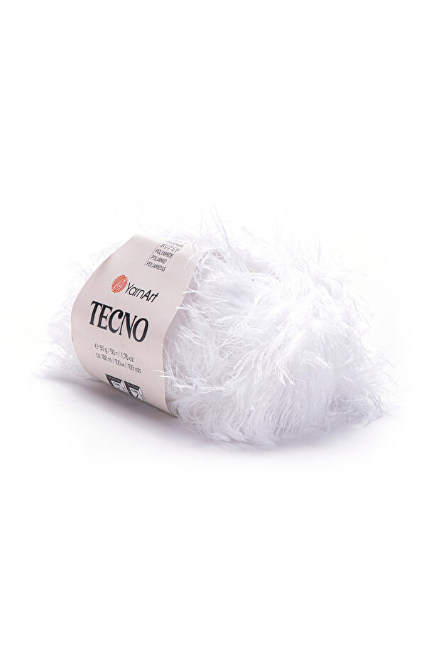 Tecno - خيط محبوك يدوي من الريش باللون الأبيض-01