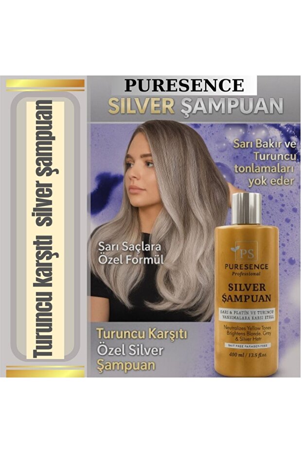 SİLVER ŞAMPUAN TURUNCU KARŞITI 400 ML PURESENCE PROFESSIONAL - 3