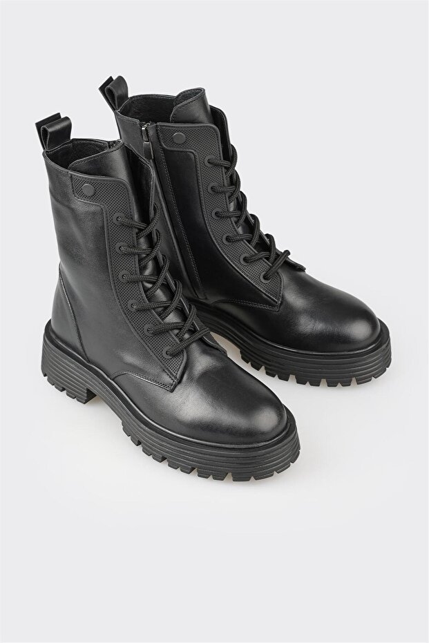 Siyah Deri Kadın Günlük Bot - 2