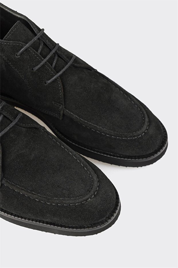 Siyah Deri Kadın Klasik Bot - 4