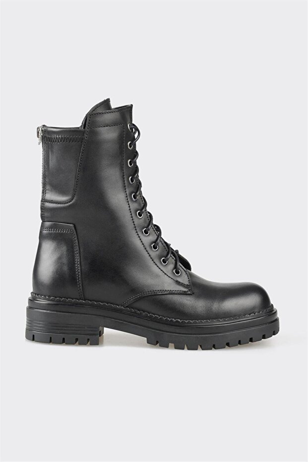 Siyah Deri Kadın Günlük Bot - 1