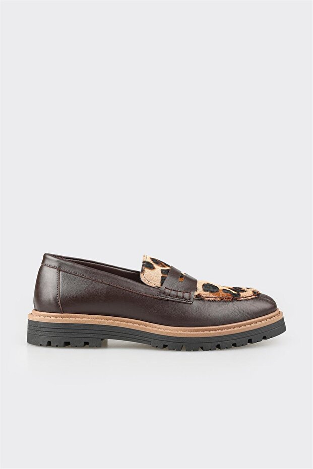 Brown Leather Women's Casual Shoes