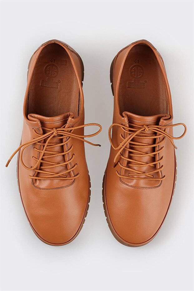 Herren-Freizeitschuhe aus hellbraunem Leder - 4